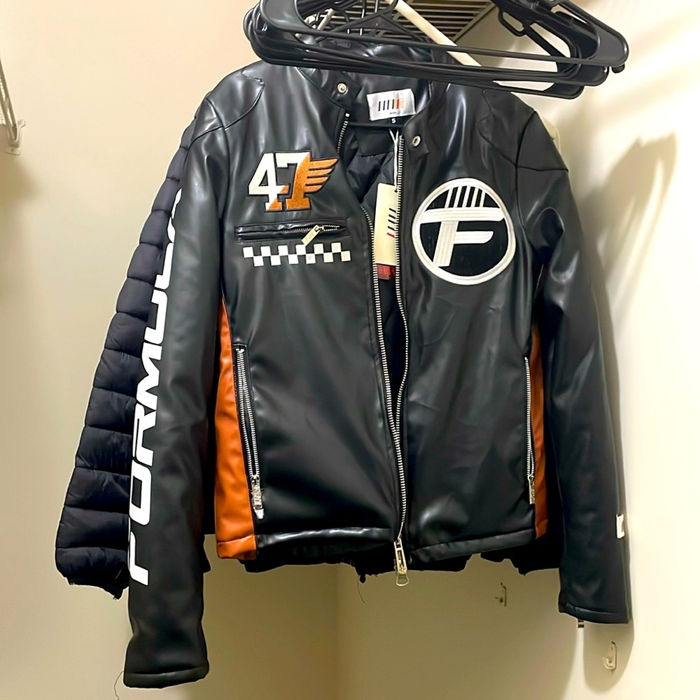 Fifth Loop Leather Biker Jacket Mens Small